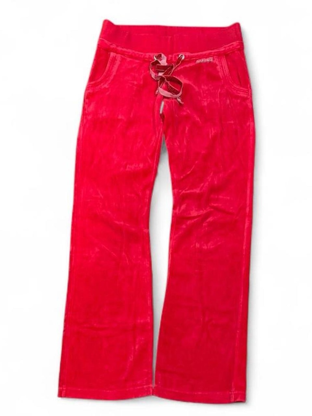 Y2K Guess Bedazzled Velvet Low Rise Flared Sweatpants